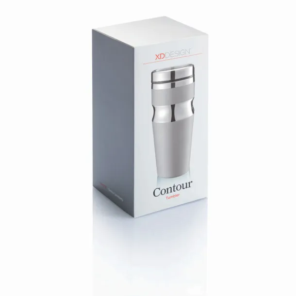  Contour šalica bez drške, 350 ml - XD Design Siva Srebrna
