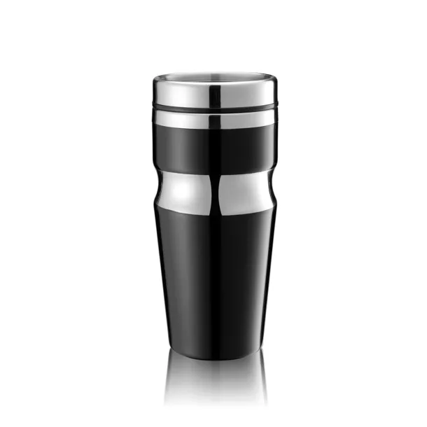  Contour šalica bez drške, 350 ml - XD Design Crna Srebrna