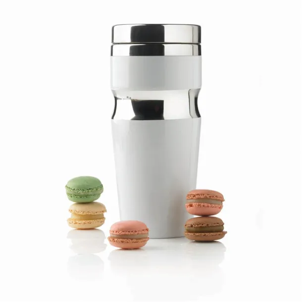  Contour šalica bez drške, 350 ml - XD Design Bijela Srebrna
