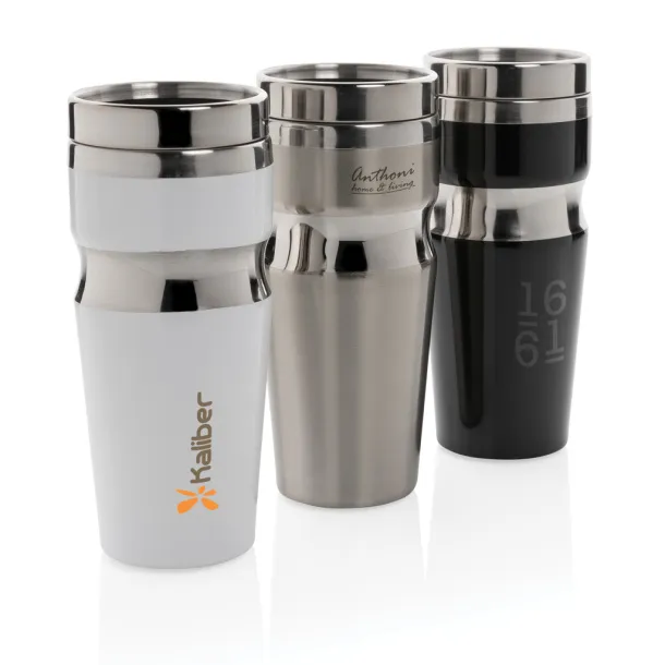 Contour šalica bez drške, 350 ml - XD Design Bijela Srebrna