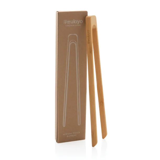 Ukiyo  bamboo serving tongs - Ukiyo Brown 