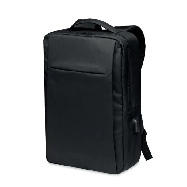 SEOUL Computer backpack in 300D RPET Black