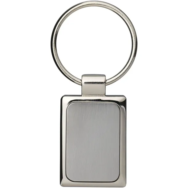 Sergio rectangular metal keychain - Bullet Silver