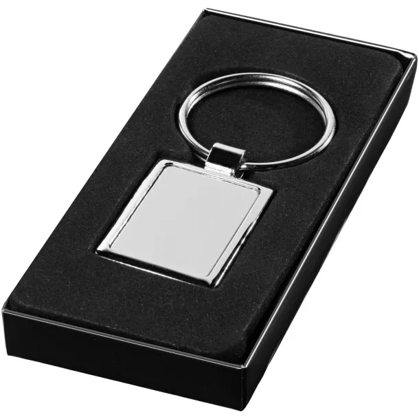 Sergio rectangular metal keychain - Bullet Silver