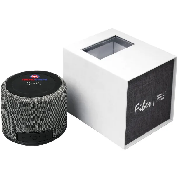 Fiber wireless charging Bluetooth® speaker - Unbranded Solid black