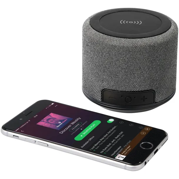 Fiber wireless charging Bluetooth® speaker - Unbranded Solid black