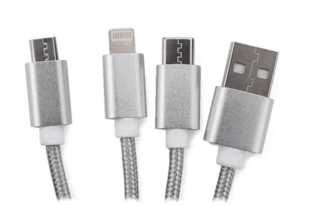 TAUS 3 in 1 USB cable srebrny