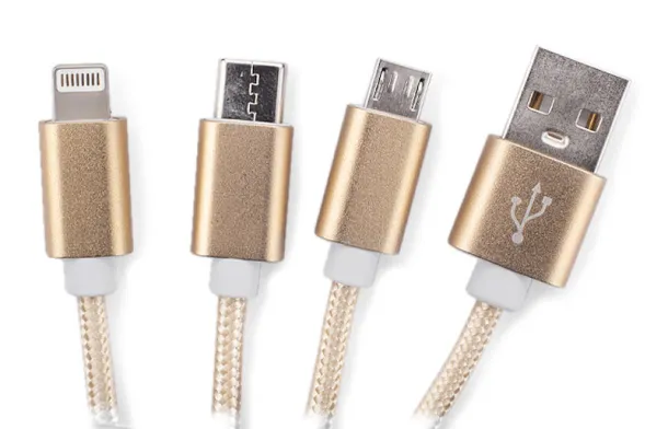 TAUS USB kabel 3u1 złoty