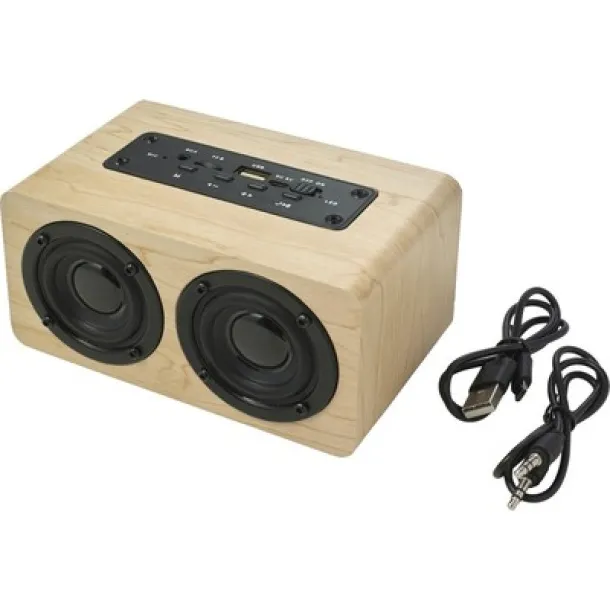  Wooden wireless speaker 2 x 5W brown