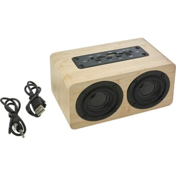  Wooden wireless speaker 2 x 5W brown