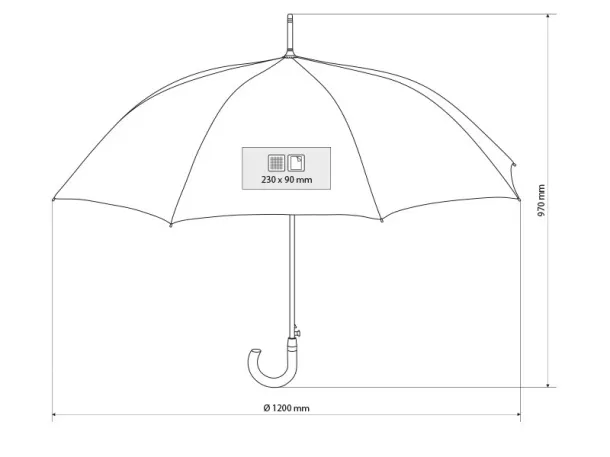 HIGH CLASS umbrella with automatic open - CASTELLI Black