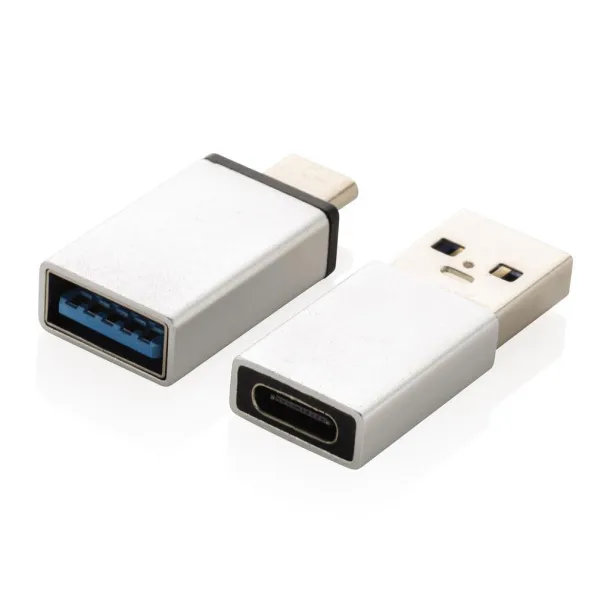  set adaptera USB A i USB C Srebrna