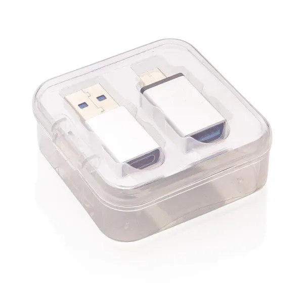  set adaptera USB A i USB C Srebrna