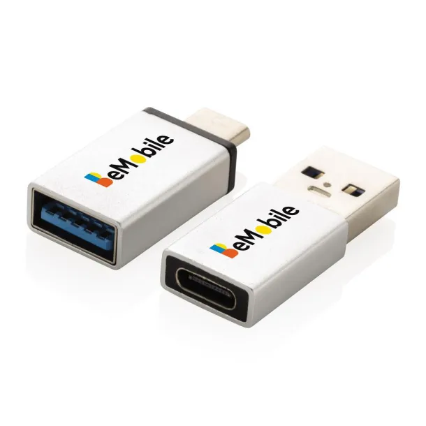  set adaptera USB A i USB C Srebrna