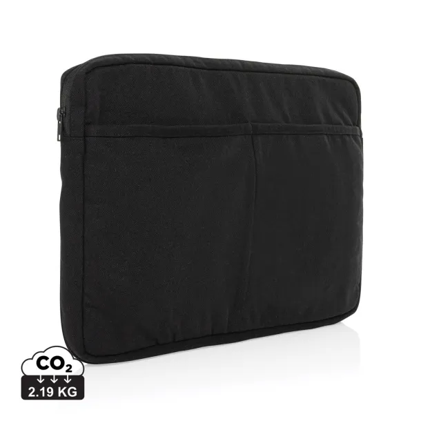  Laluka AWARE™ recycled cotton 15.6 inch laptop sleeve - XD Collection Black 