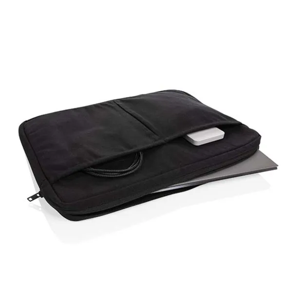  Laluka AWARE™ recycled cotton 15.6 inch laptop sleeve - XD Collection Black 