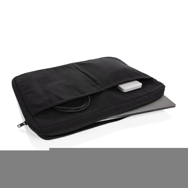  Laluka AWARE™ recycled cotton 15.6 inch laptop sleeve - XD Collection Black 