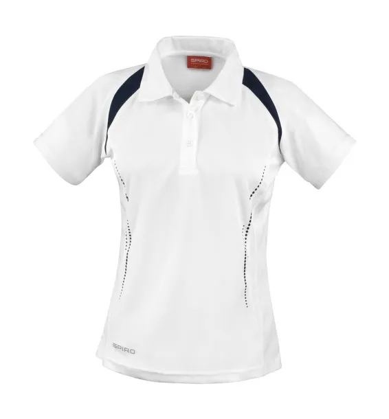  Ženska sportska polo majica, 145 g/m² - Spiro Bijela Mornarsko plava