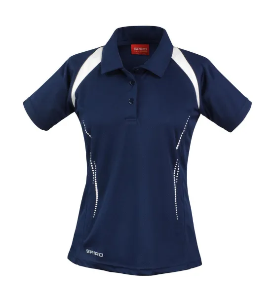  Ženska sportska polo majica, 145 g/m² - Spiro Mornarsko plava Bijela
