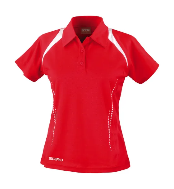  Ženska sportska polo majica, 145 g/m² - Spiro Crvena Bijela