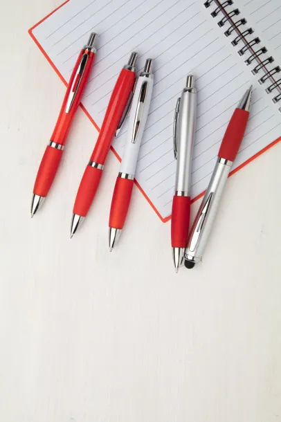 Lumpy ballpoint pen Red Silver