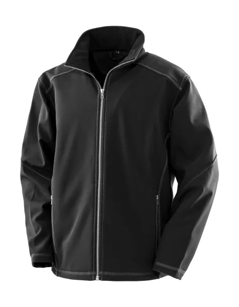  Men's Treble Stitch Softshell - Result Work-Guard Black