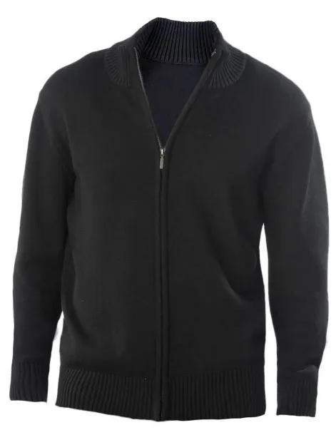  Kardigan s punim patentom, 425 g/m2 - Kariban Crna
