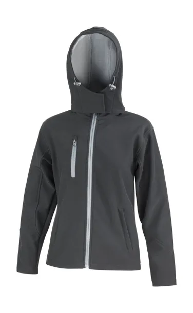  Ladies TX Performance Hooded Softshell Jacket - Result Core Black Siva