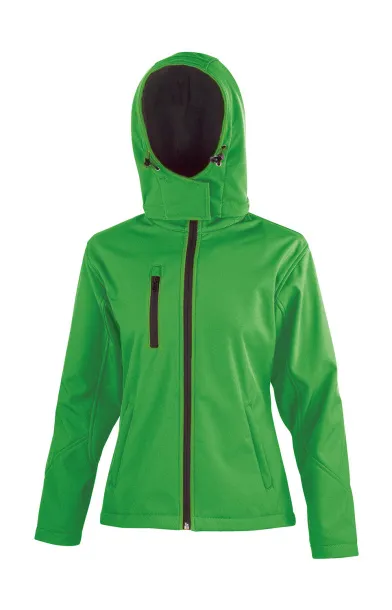  TX Performance ženska softshell jakna s kapuljačom - Result Core Vivid Green Crna