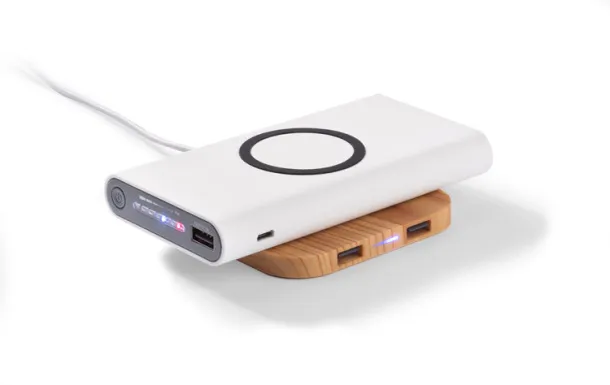 DOUBLE prijenosna baterija, 8 000 mAh Bijela