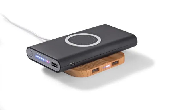 DOUBLE prijenosna baterija, 8 000 mAh Crna