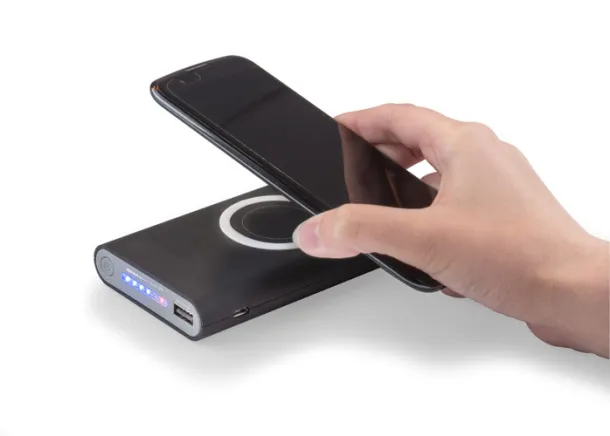 DOUBLE prijenosna baterija, 8 000 mAh Crna