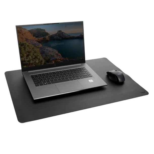 Swiss Peak GRS recycled PU desk mat - Swiss Peak Black 
