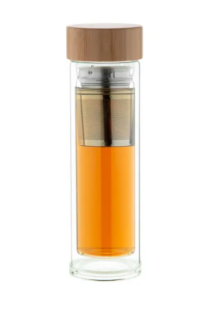Andina staklena termo boca, 420 ml Prozirno Prirodna