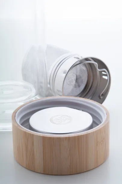 Andina staklena termo boca, 420 ml Prozirno Prirodna