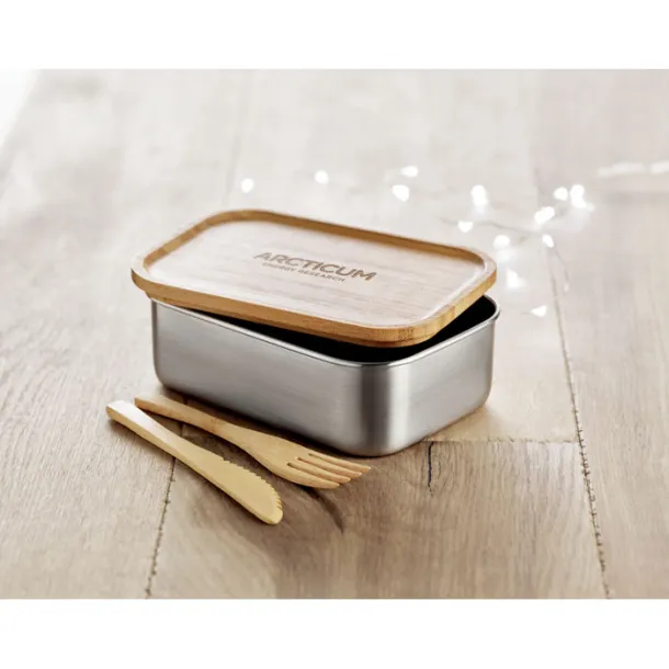 SAVANNA Stainless steel lunchbox 600ml Wood