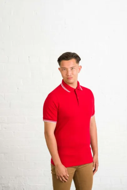  STRETCH TIPPED POLO - Just Polos White Navy