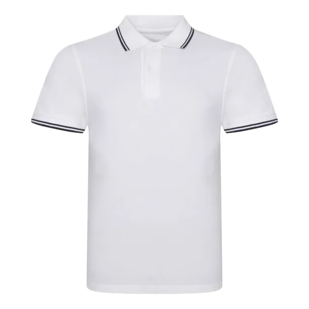  STRETCH TIPPED POLO - Just Polos White Navy