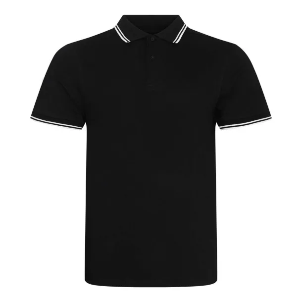  STRETCH TIPPED POLO - Just Polos Black White