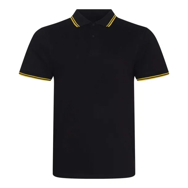  STRETCH TIPPED POLO - Just Polos Black Yellow