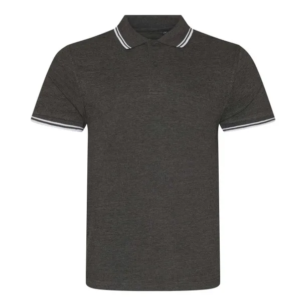  STRETCH TIPPED POLO - Just Polos Charcoal White