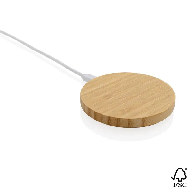  FSC® bamboo 15W wireless charger - XD Collection Brown 