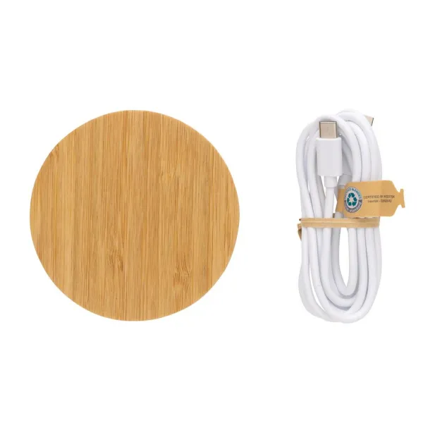  FSC® bamboo 15W wireless charger - XD Collection Brown 