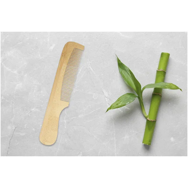 Heby bamboo comb with handle Natural