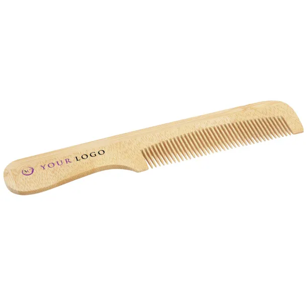 Heby bamboo comb with handle Natural