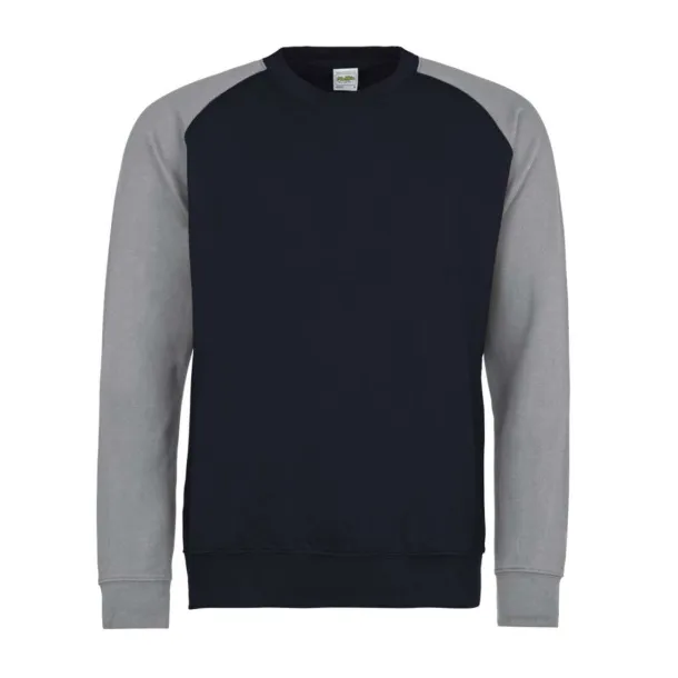  BASEBALL SWEAT - Just Hoods Oxford Navy Heather Grey