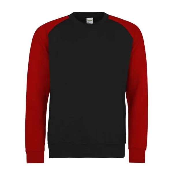  BASEBALL SWEAT - Just Hoods Jet Black Red