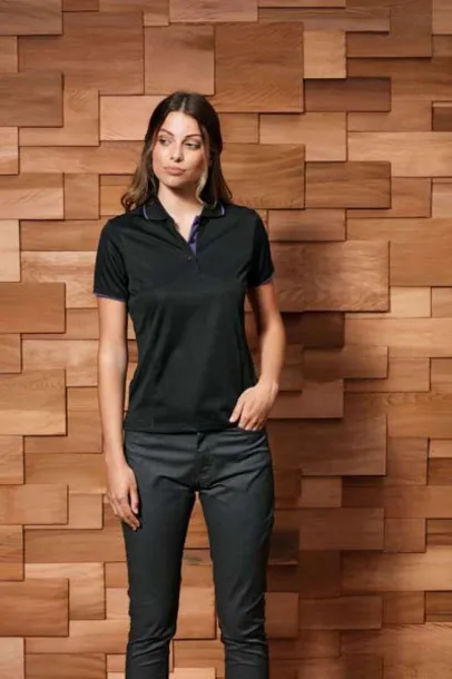  LADIES’ CONTRAST COOLCHECKER POLO - Premier Sunflower Red