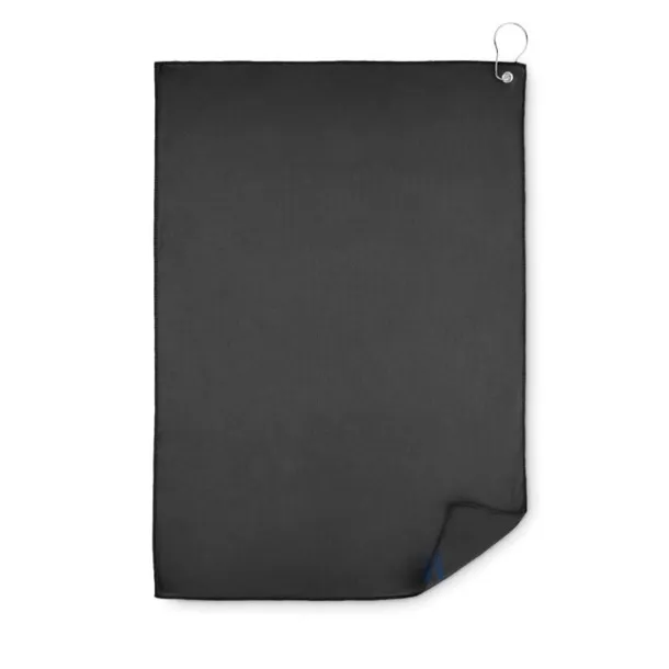 TOWGO RPET golf towel with hook clip Black