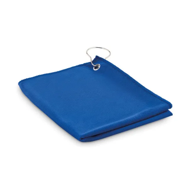 TOWGO RPET golf towel with hook clip Blue